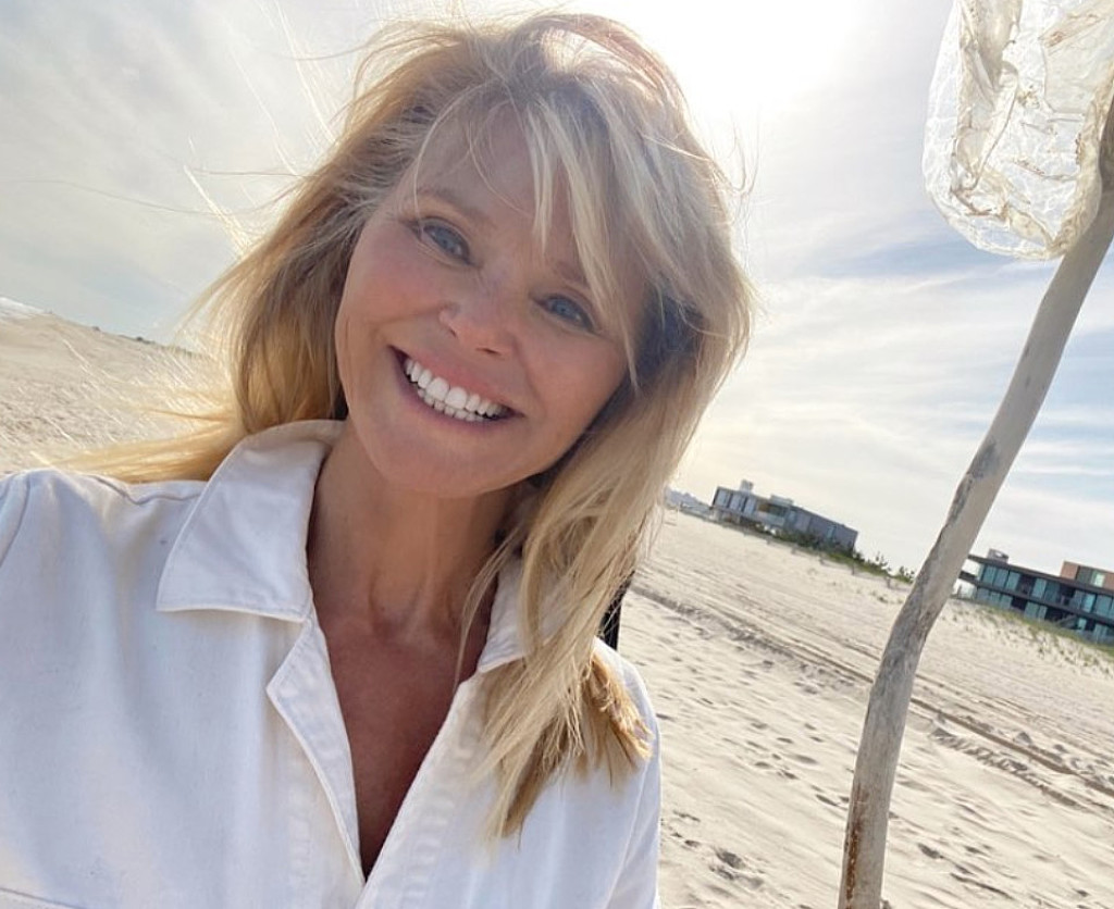 Super model Christie Brinkley poses at the beach.